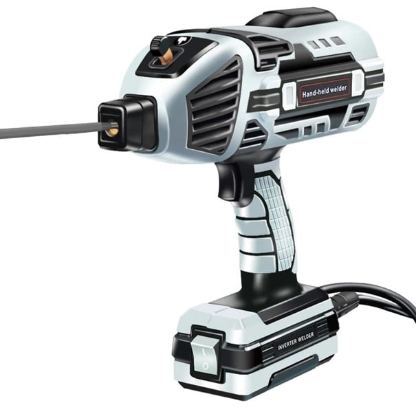 Ruční svářečka 4600 W invertorová přenosná svářečka šedo-černá s kleští a příslušenstvím pro opravy a svařování kovů 1