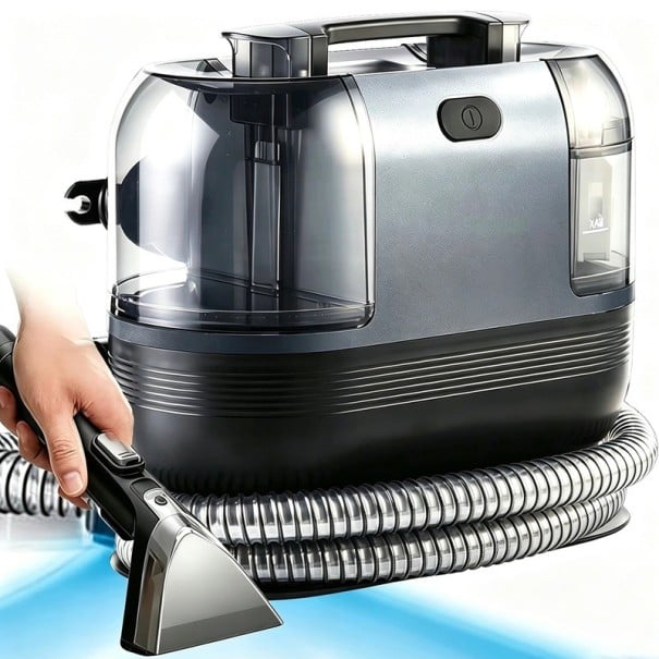 Ručný tepovač na koberce a čalúnenie Výkon 1500 W Sanie 15 kPa Nádrž 1250 ml a 750 ml Materiál ABS Na škvrny a rozliate tekutiny 1