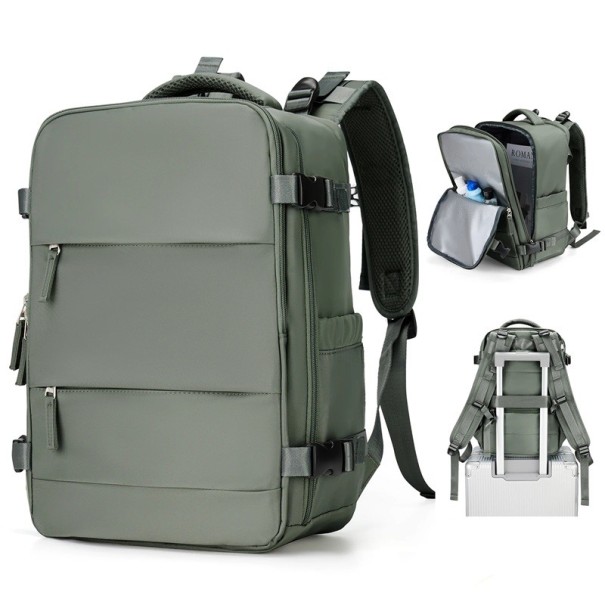 Rucsac de călătorie 40 x 20 x 25 cm Material din nailon Buzunar interior impermeabil Buzunar lateral pentru sticla Bagaj de mână Avion verde armată