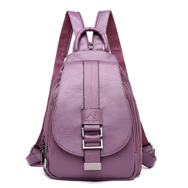 Rucsac de piele pentru femei E789 violet deschis