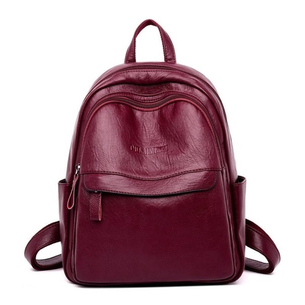 Rucsac de piele pentru femei E845 burgundy