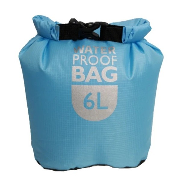 Rucsac impermeabil 6L din poliester pentru înot, rafting, caiac, râu, drumeții, navigație și canotaj, geantă ușoară și impermeabilă albastru
