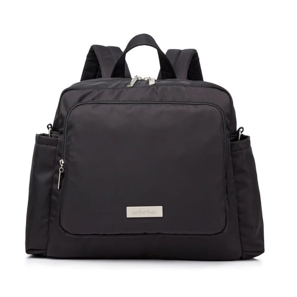 Rucsac impermeabil pentru schimbat scutece, 34 x 32 x 12 cm, din poliester, pentru mame, geantă de scutece de călătorie pentru nou-născuți negru