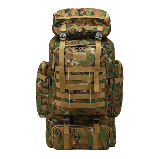 Rucsac militar tactic Rucsac de camping Rucsac de mare capacitate Rucsac de drumeție cu buzunare multiple 60L Impermeabil 72 x 34 x 17cm Model de camuflaj 2