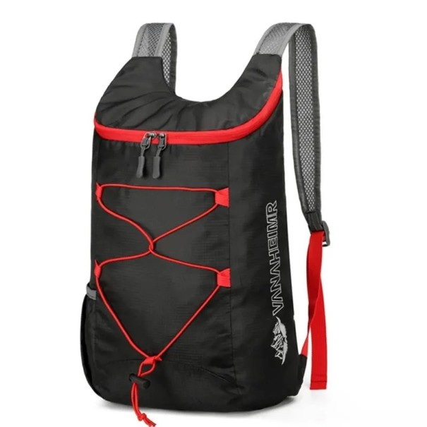 Rucsac sportiv pliabil 39 x 14 x 27 cm 20 l Rucsac ușor din nailon rezistent la apă cu mini poșetă pentru drumeții, călătorii negru