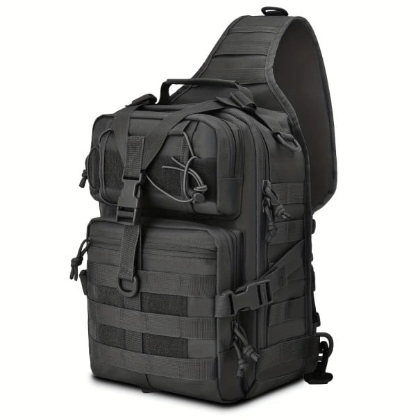 Rucsac tactic pentru încheietura mâinii, 32 × 20 × 16 cm, impermeabil, pentru piept, pentru drumeții și camping, rucsac militar în aer liber negru