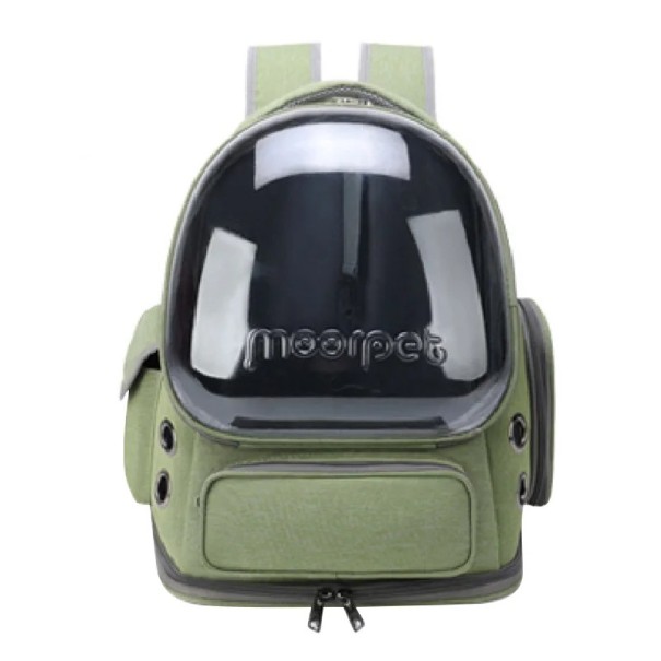 Rucsac transparent respirabil pentru pisici și câini de talie mică Rucsac de călătorie pentru animale de companie în aer liber Dimensiune 42 x 34 x 27 cm verde