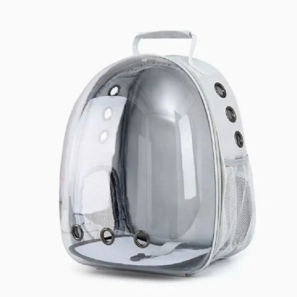 Rucsac transparent și respirabil pentru pisici Rucsac de călătorie pentru transportul pisicilor 40 x 16 x 34 cm gri