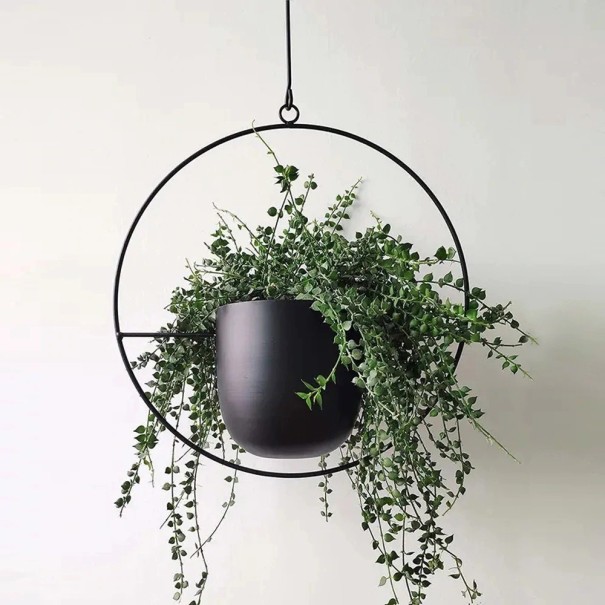 Rund hängande blomkruka