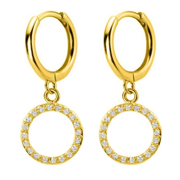 Runde Damenohrringe mit Anhänger A1698 golden 9