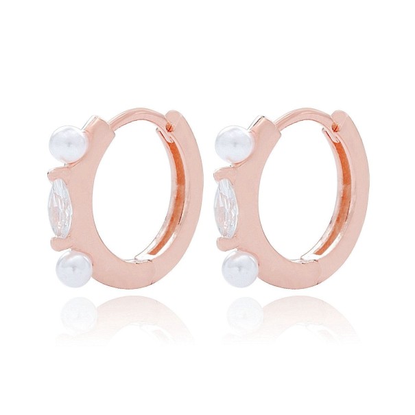 Runde Damenohrringe mit Steinen R25 altrosa 6