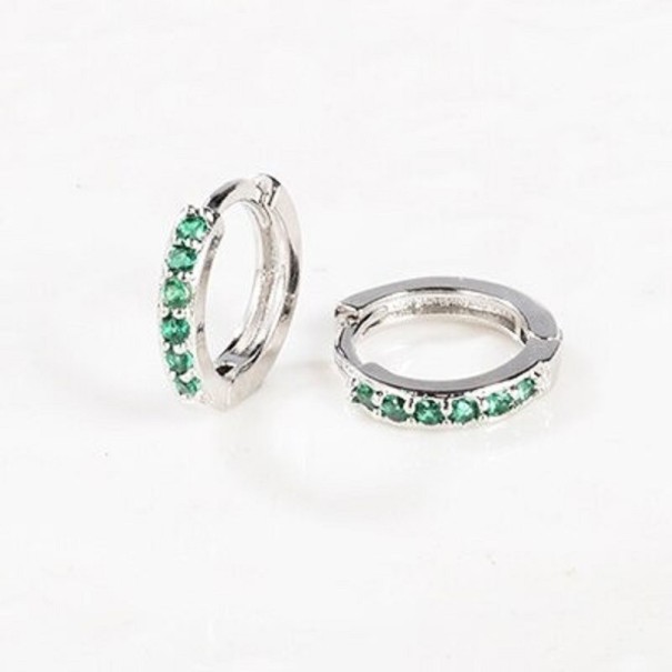 Runde Damenohrringe mit Zirkonen G296 silbern 3