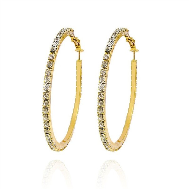 Runde Damenohrringe mit Zirkonen G553 golden