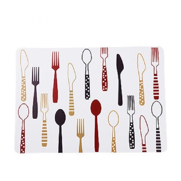 Ruokailuvälineaiheinen tabletti, 4 kpl. punainen