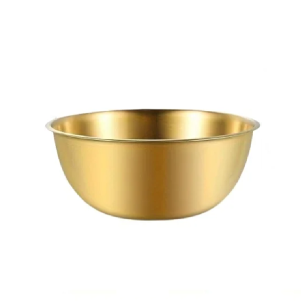 Ruostumattomasta teräksestä valmistettu keittokulho 17,3 x 7 cm Tilavuus 700 ml Kulho litramerkinnöillä Ruostumattomasta teräksestä valmistettu keittiökulho Ruoanlaitto Leivontaan ja ruoanlaittoon kultainen