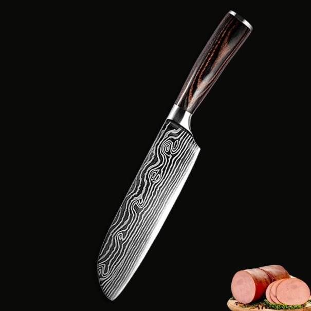 Ruostumattomasta teräksestä valmistettu Santoku-veitsi C299 L
