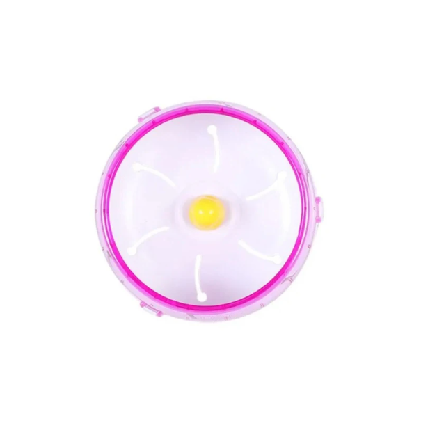 Ruota da corsa in acrilico per parete della gabbia 17,5 cm Ruota silenziosa e girevole per roditori Fissaggio alla griglia Materiale plastico rosa