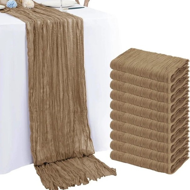 Rustic Country Style Tablecloth 90 × 180 cm Cotton Decorative Tablecloth for Wedding Birthday Hen Party brown