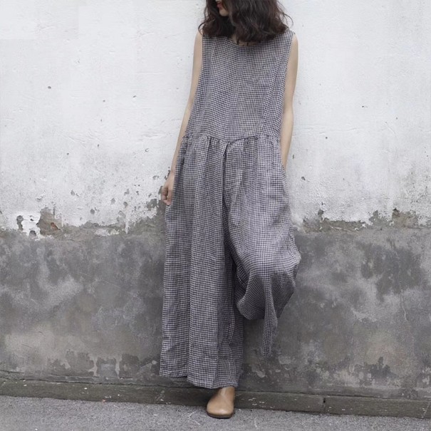 Rutig jumpsuit för kvinnor A2888