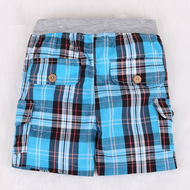 Rutiga pojkshorts - Blå