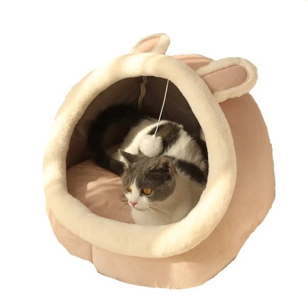 Rutschfestes Katzenbett mit Spielzeug 31 x 30 x 28 cm 1