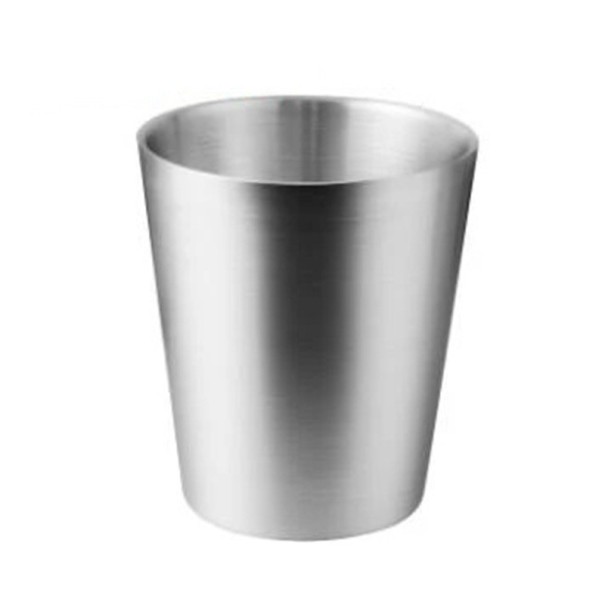 RVS kegelvormige mok met dubbele wand 300 ml van roestvrij staal in zilver voor het drinken van koffie, thee en andere dranken thuis 1