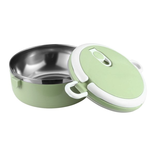 RVS lunchbox, dubbellaags C156 groen L
