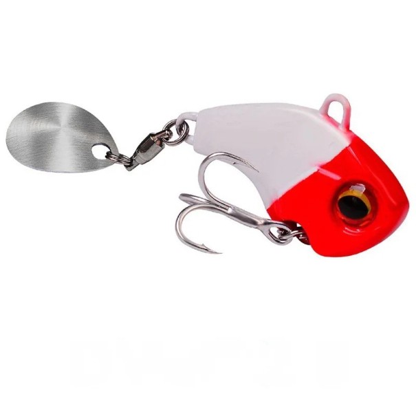 Rybářská třpytka Tail Spinner 35 mm 15 g Návnada s rotujícím ocáskem Kovová přívlačová nástraha Vibrace a lesk Atraktivní pohyb pro dravé ryby červená