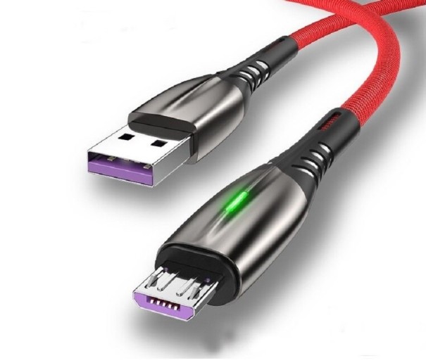 Rýchlonabíjací dátový USB kábel červená 2 m 1