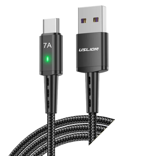 Rýchlonabíjací kábel USB-C 7 A 30 cm čierna