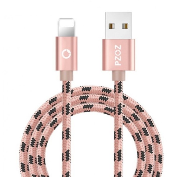 Rýchlonabíjací USB kábel pre iPhone J2722 ružová 2 m