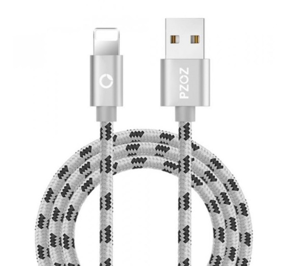 Rychlonabíjecí USB kabel pro iPhone J2722 stříbrná 1 m