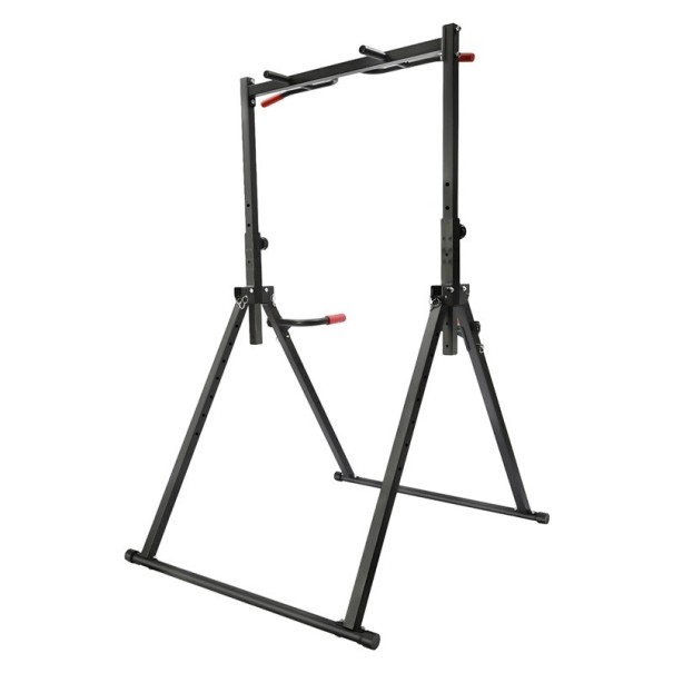 Ρυθμιζόμενη μπάρα έλξης με λαβές, αντοχή 200 kg, ύψος 175–230 cm, πλάτος λαβής 105 cm, ατσάλινη κατασκευή, μαύρη, προπόνηση δύναμης 1