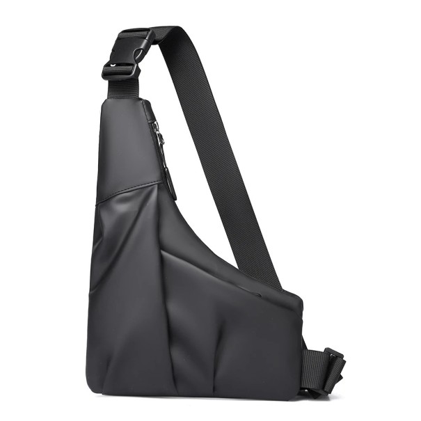 Sac à bandoulière décontracté pour homme Sac résistant à grande capacité Sac multifonctionnel pour un usage quotidien Résistant aux rayures Style neutre noir