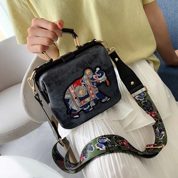 Sac à bandoulière en cuir pour femmes M934 gris foncé