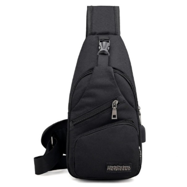 Sac à bandoulière pour homme avec port USB J2091 noir