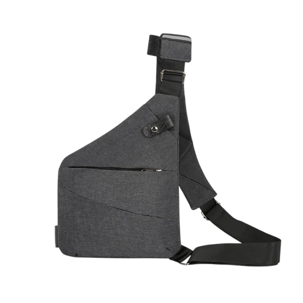 Sac à bandoulière pour hommes Sac de voyage avec protection contre le vol et les éclaboussures Sac de course multifonctionnel gris