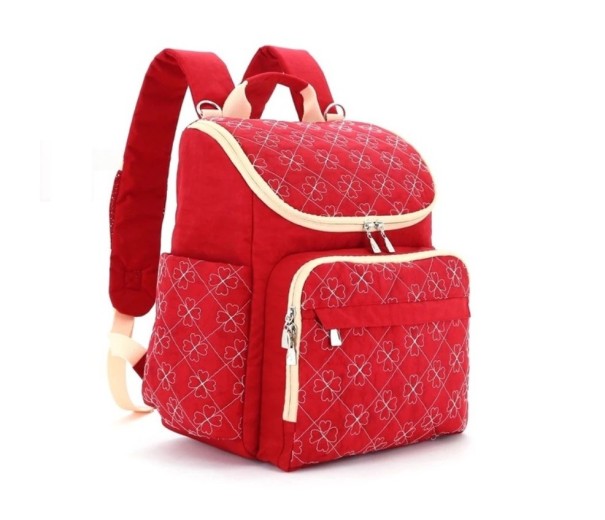 Sac à dos à langer pour poussette rouge