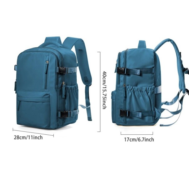 Sac à dos cabine imperméable 40 x 20 x 25 cm Bagage à main pour avion Double zip 2 poches latérales Sac à dos de voyage léger pour excursions et vacances bleu