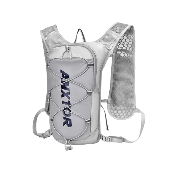 Sac à dos de course 5L ultraléger unisexe gilet d'hydratation pour marathon, course, randonnée et cyclisme avec éléments réfléchissants et poches pour bouteille gris