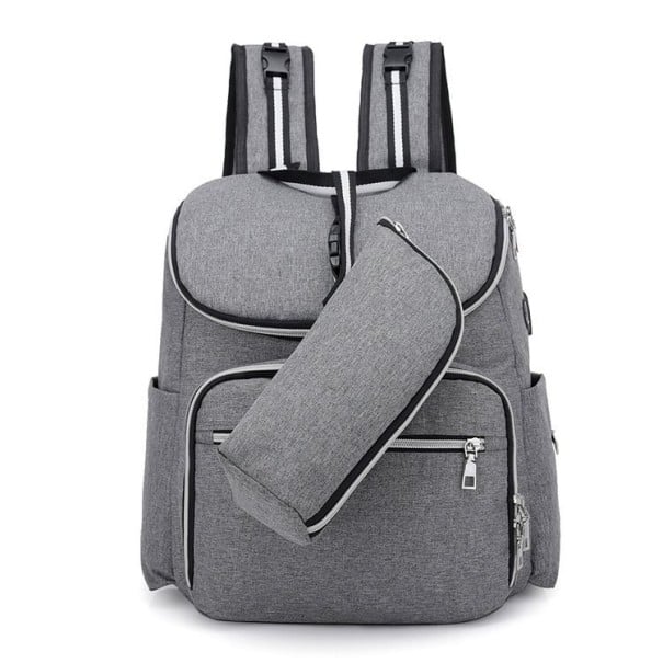 Sac à dos de maternité multifonctionnel gris