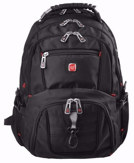 Sac à dos de voyage avec compartiment pour ordinateur portable Système de dos respirant Sortie pour écouteurs Résistant à l'eau Nylon et polyester 1