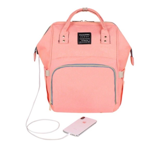 Sac à dos de voyage pour mamans abricot