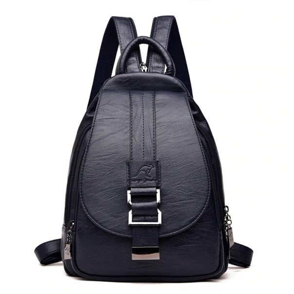 Sac à dos en cuir pour femmes 608 bleu foncé
