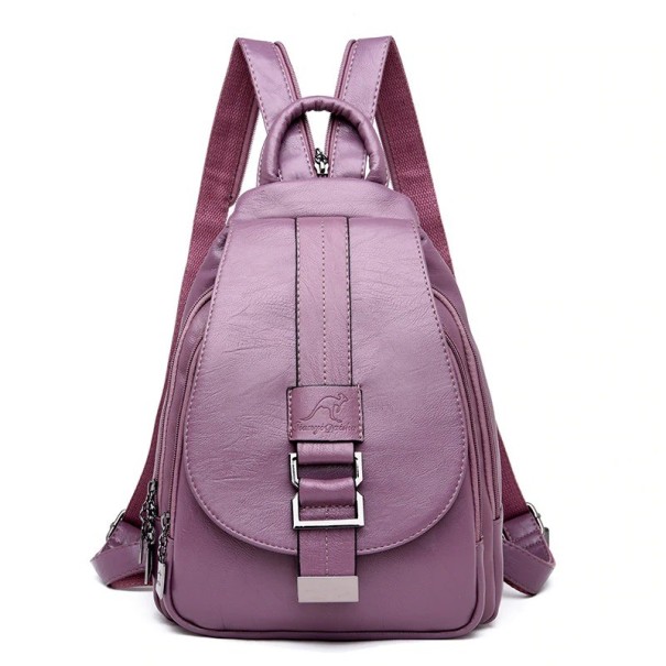 Sac à dos en cuir pour femmes E789 violet clair