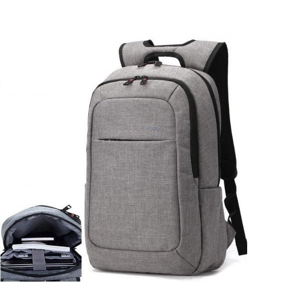Sac à dos étudiant avec compartiment pour ordinateur portable J2265 gris clair