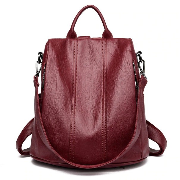 Sac à dos féminin avec bandoulière E626 bordeaux