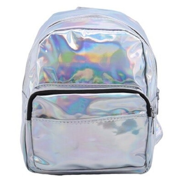 Sac à dos holographique pour femmes E737 argenté