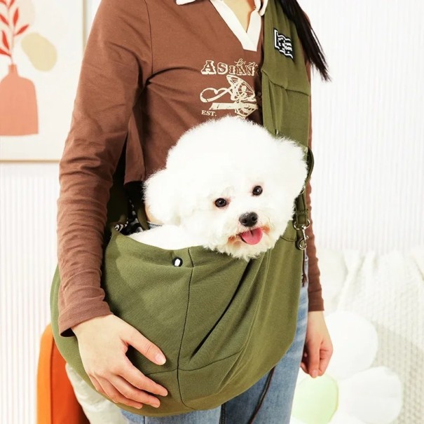 Sac à dos pour chiens 75 x 65 cm Sac confortable pour les promenades et les voyages Animaux de compagnie jusqu'à 7,5 kg Poche extérieure Sangle réglable vert