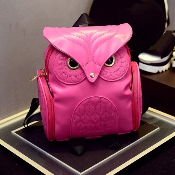 Sac à dos pour femme hibou rose foncé